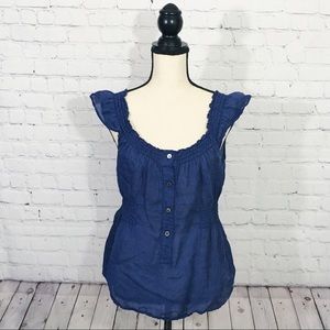 Theory Navy Blue BOHO Top Size L